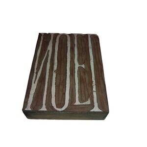 Vintage Wood Block Printing Stamp Noel Christmas Holiday Craft Decor 4.5x3.25in